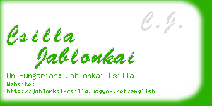 csilla jablonkai business card